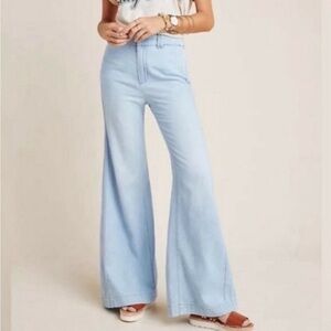 Pilcro & The Letterpress by Anthropologie High Rise, Wide Leg Trouser Jeans, 28